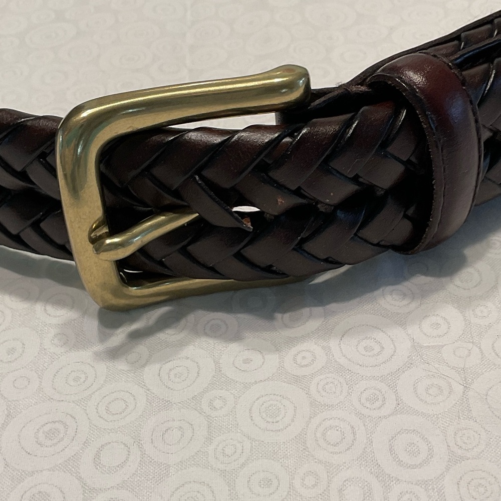 Braided Leather Belt - Brown - Picture 2 of 7